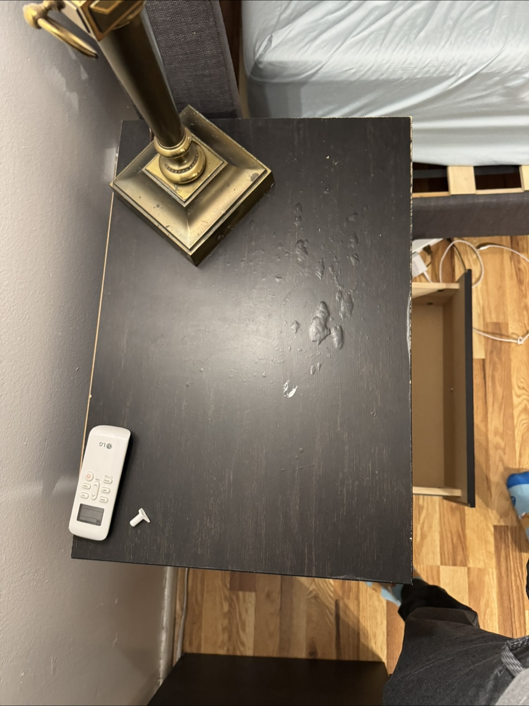 Black Nightstand with Drawers - photo 4