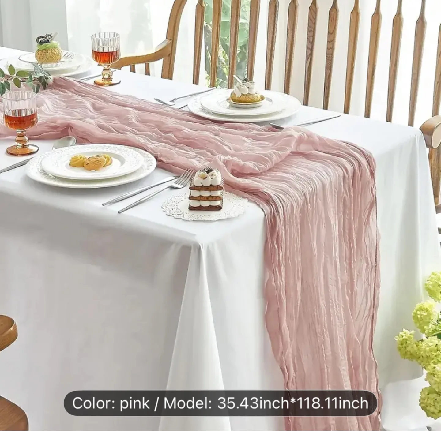 Pink table runner 10ft (2pcs) $15 for both $8 each thumbnail