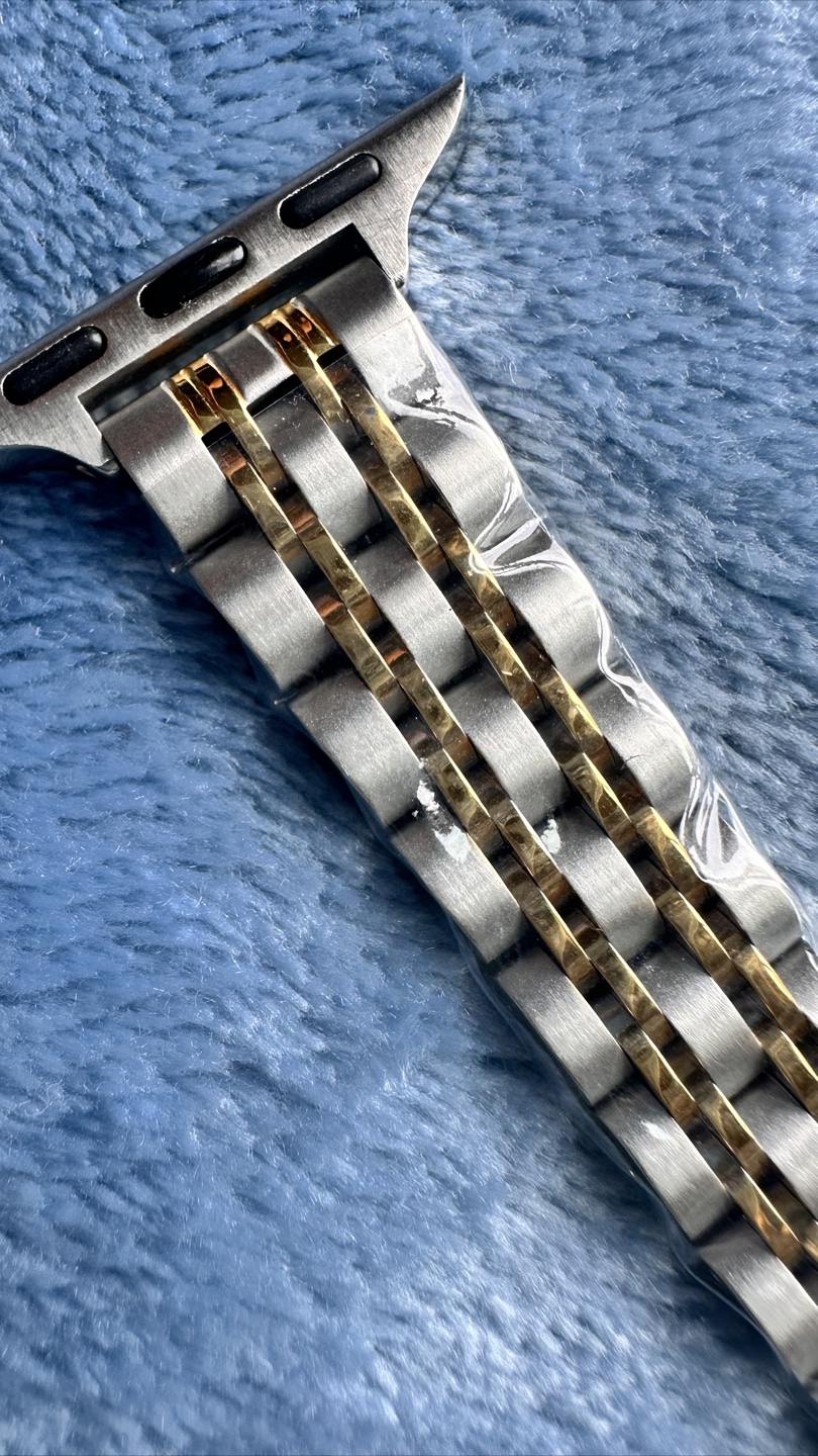 Silver and Gold Apple Watch Band
