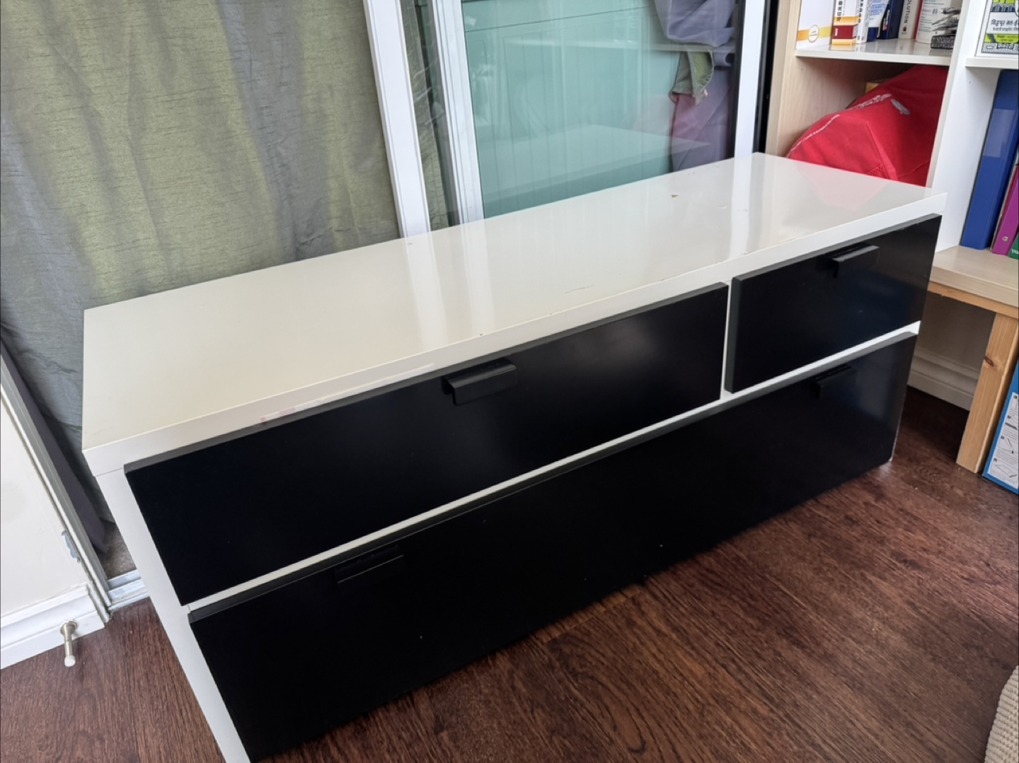 White and Black Storage Cabinet