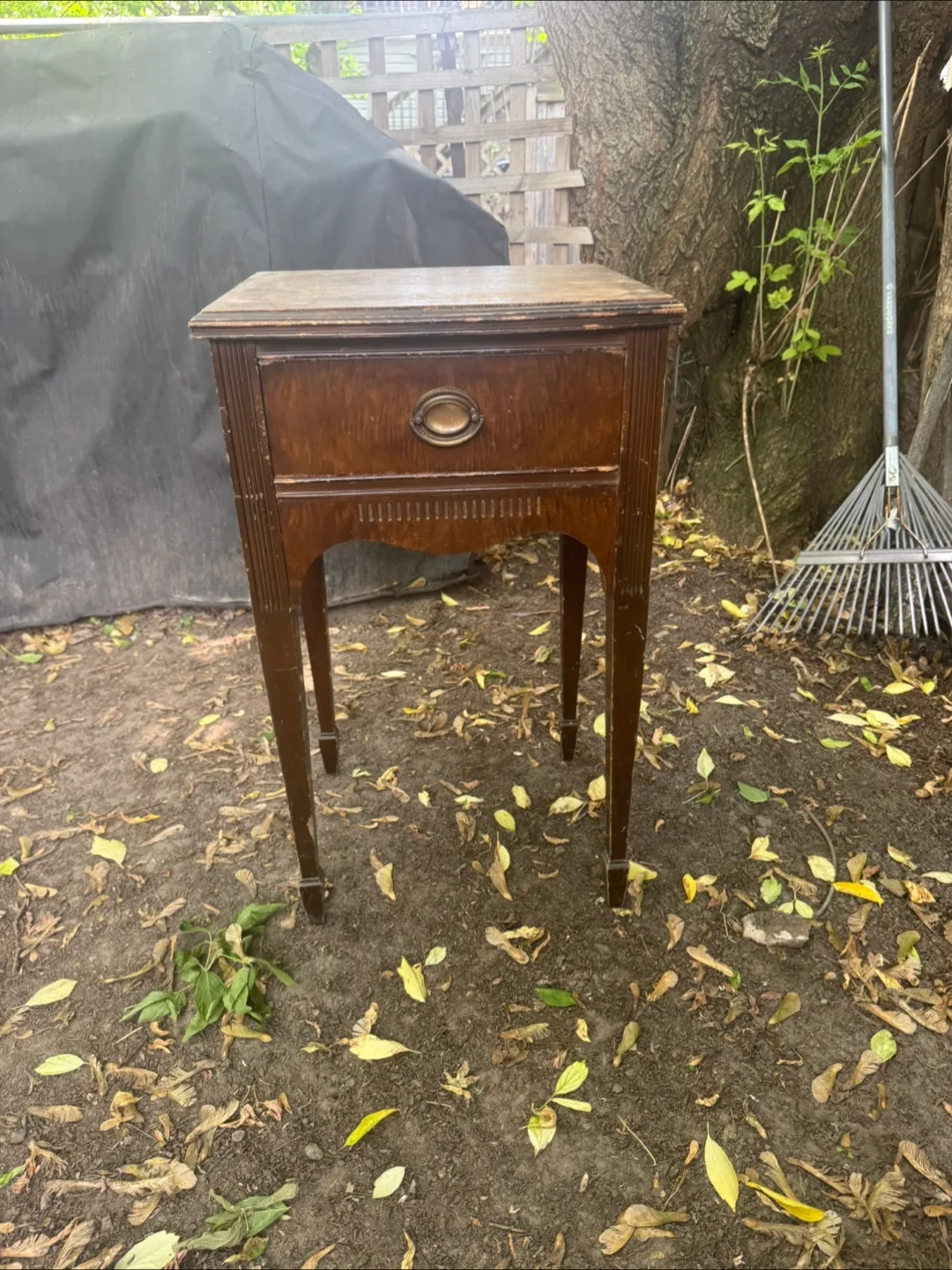 Antique Side Table with Drawer thumbnail