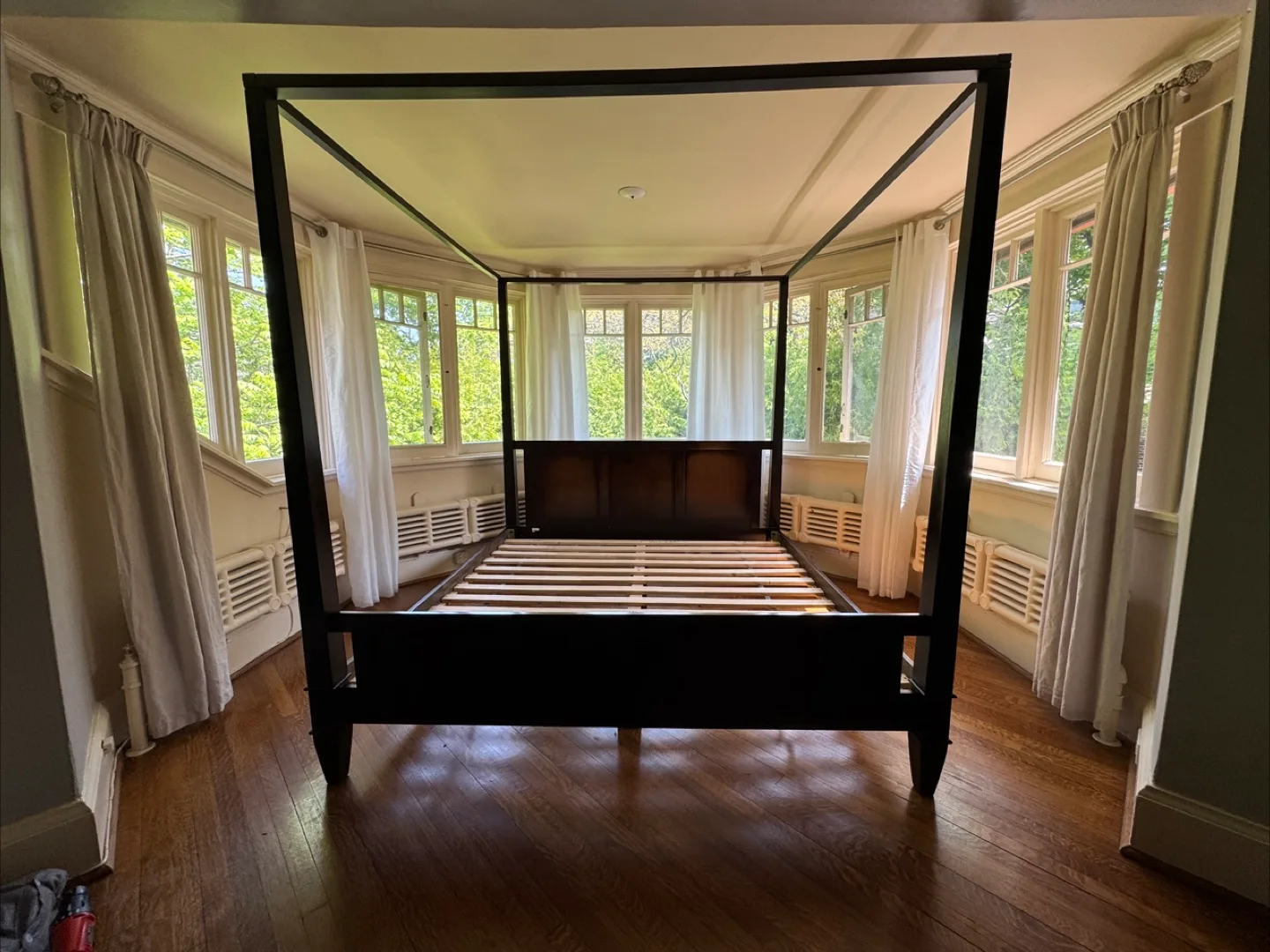 Dark Wood Four-Poster King Size Bed Frame thumbnail