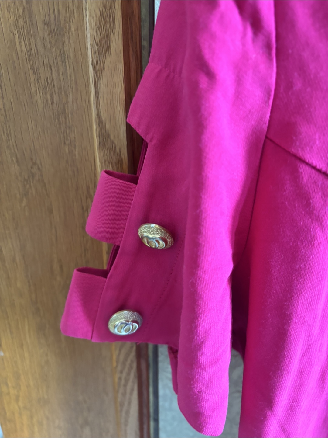 Vintage Fuchsia Dress with Gold Buttons - photo 4