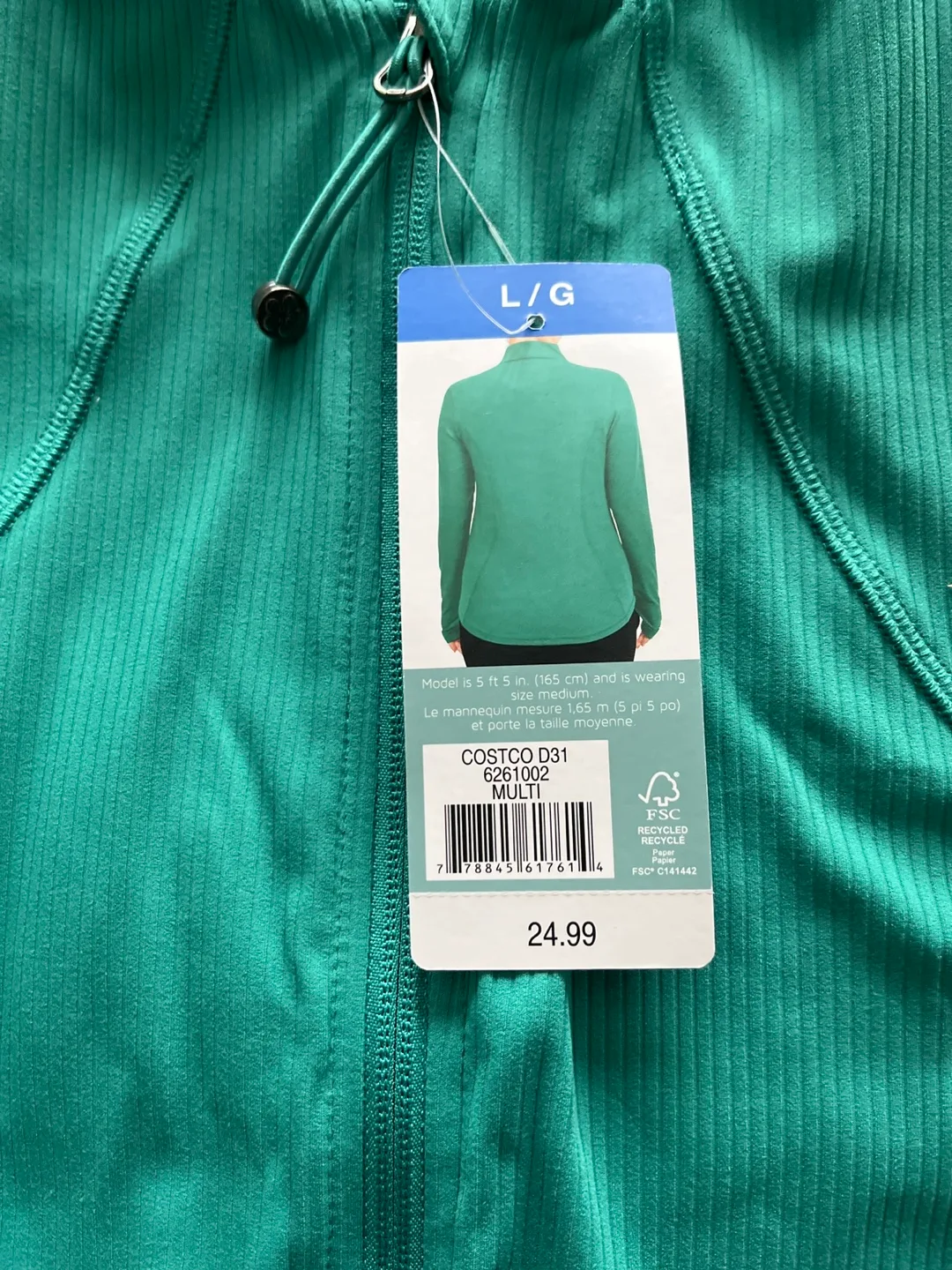 Tuff Veda Teal Zip Up Jacket - L/G image indicator(3)