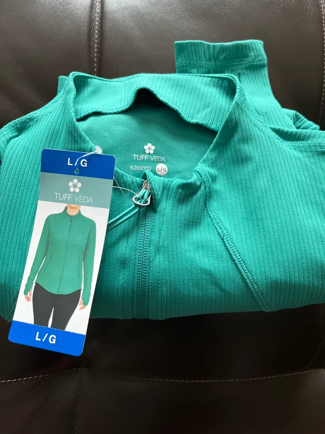 Tuff Veda Teal Zip Up Jacket - L/G image indicator(4)