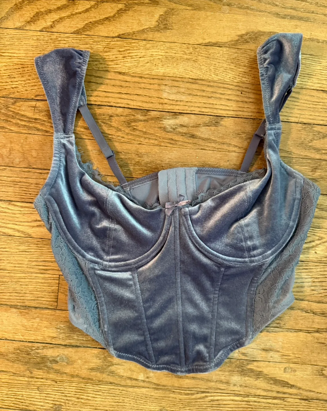Garage size medium Blue Velvet Corset Top thumbnail