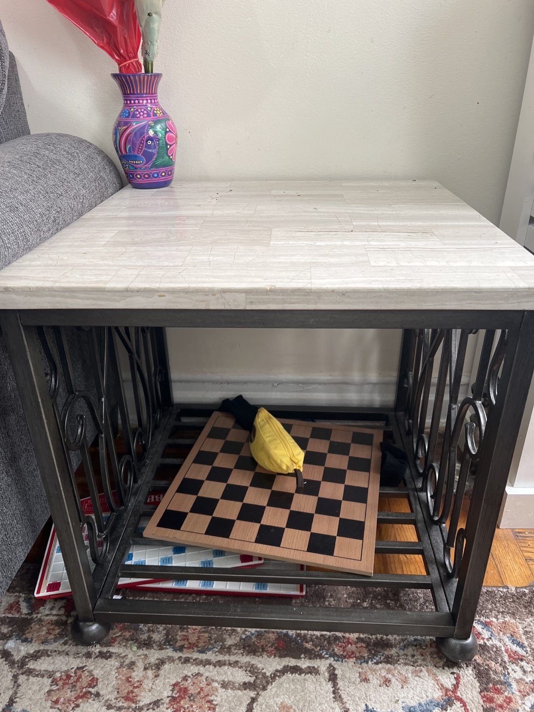 Coffee Table with Metal Frame and Marble  Top - photo 3
