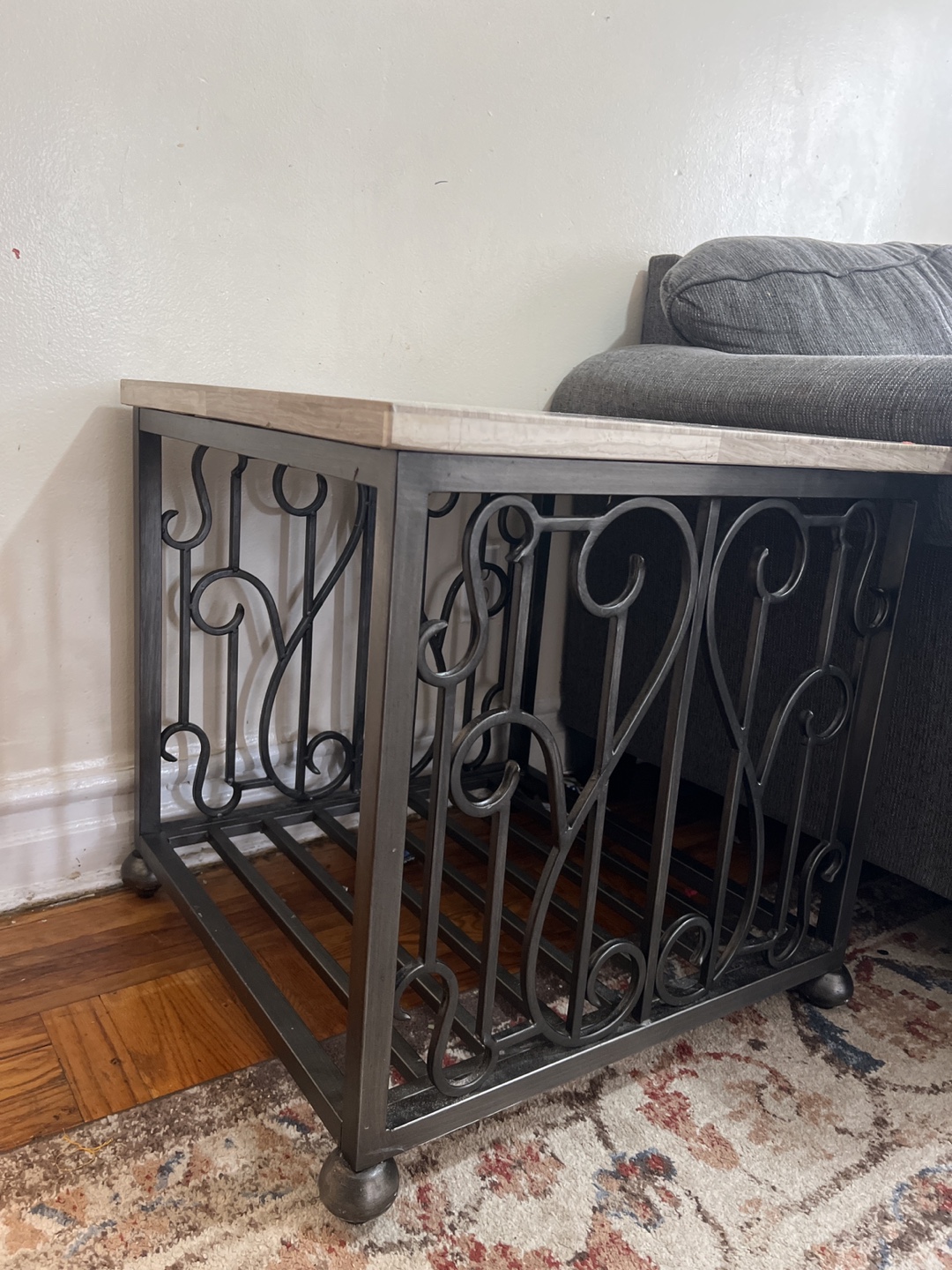 Coffee Table with Metal Frame and Marble  Top - photo 2