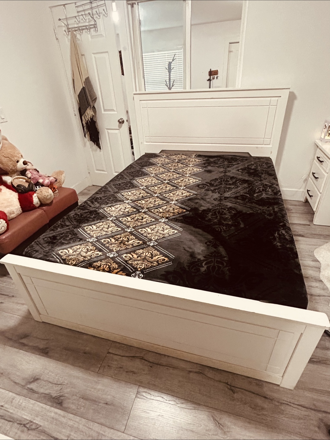 White Bed Frame and mattress