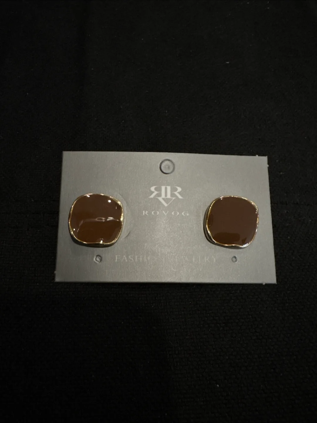 ROVOG Brown Square Earrings thumbnail