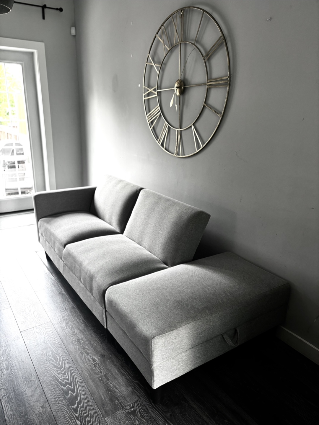 Beautiful Light Grey Futon with Storage // Free Delivery - photo 4
