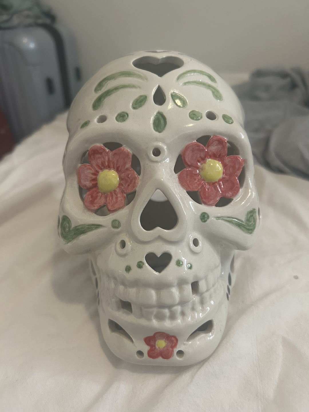 Decorative Skull Figurine/ candle cover