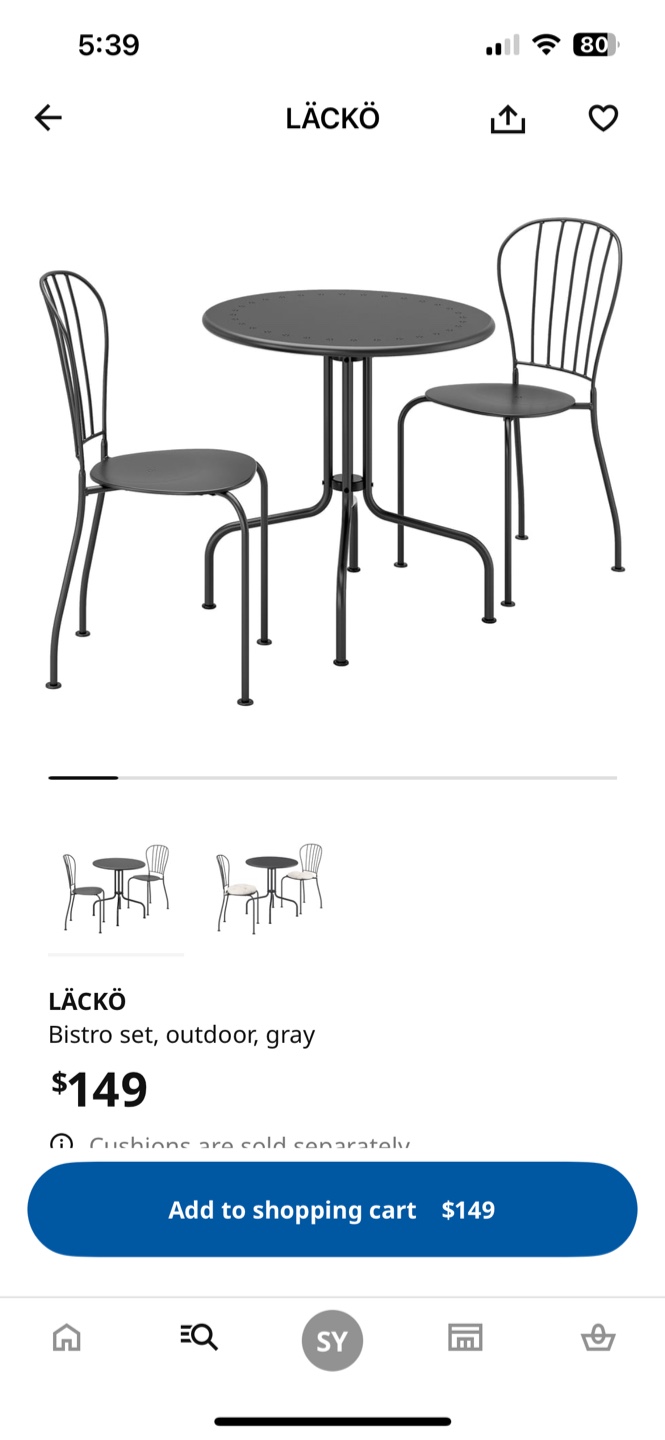 IKEA Läckö Bistro Set, outdoor