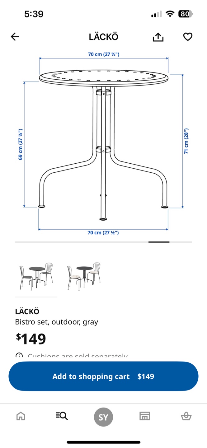 IKEA Läckö Bistro Set, outdoor - photo 2