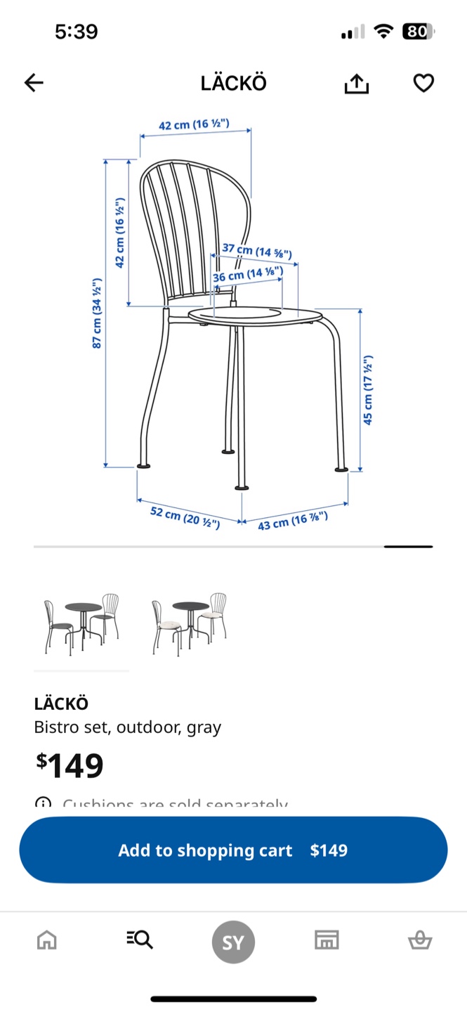 IKEA Läckö Bistro Set, outdoor - photo 3
