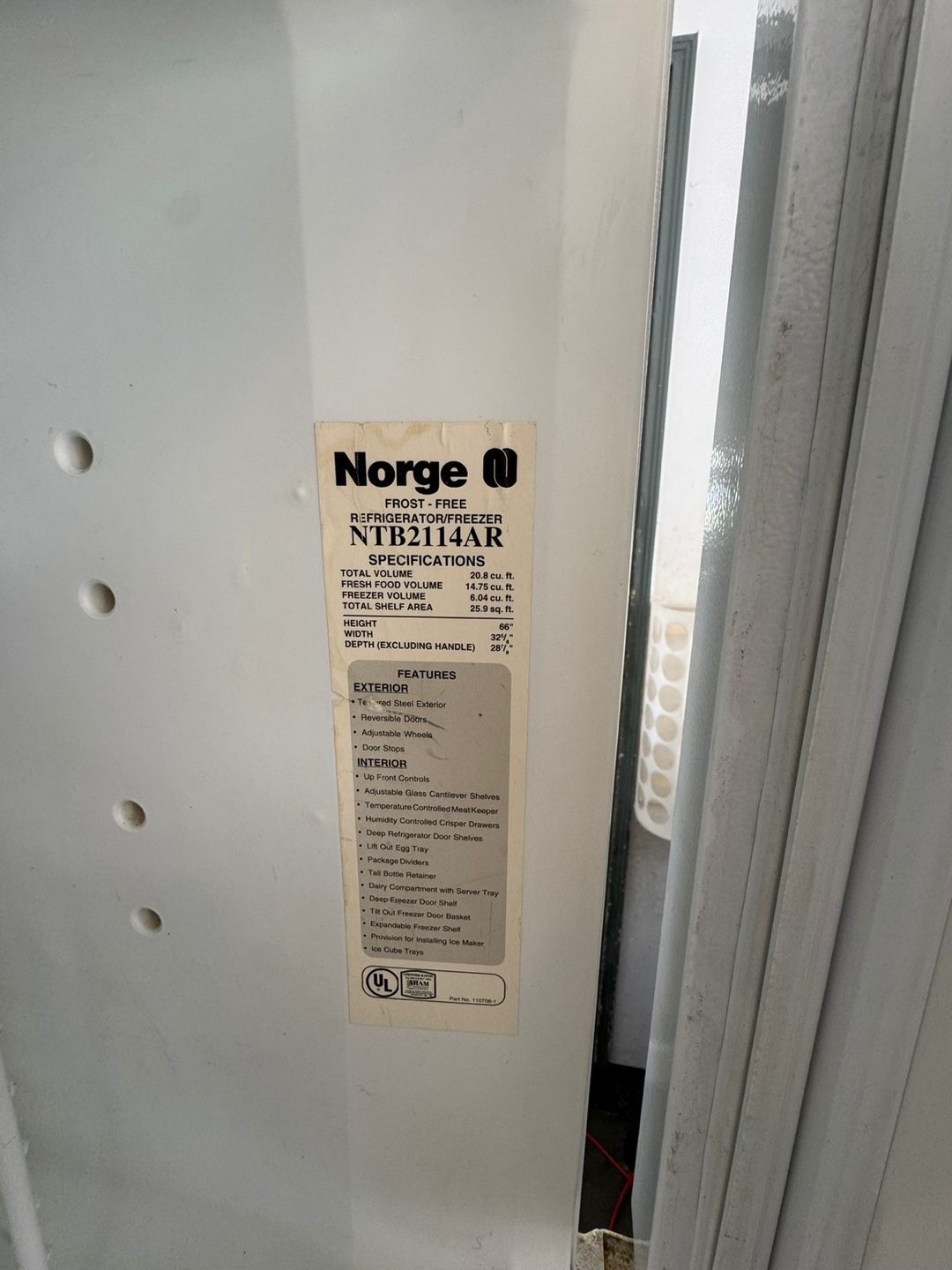 Norge Top Freezer Refrigerator - photo 5