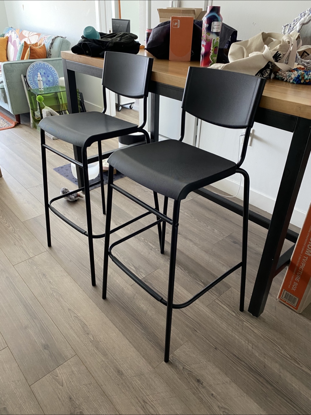 Black Bar Stools - Set of 2 - photo 2