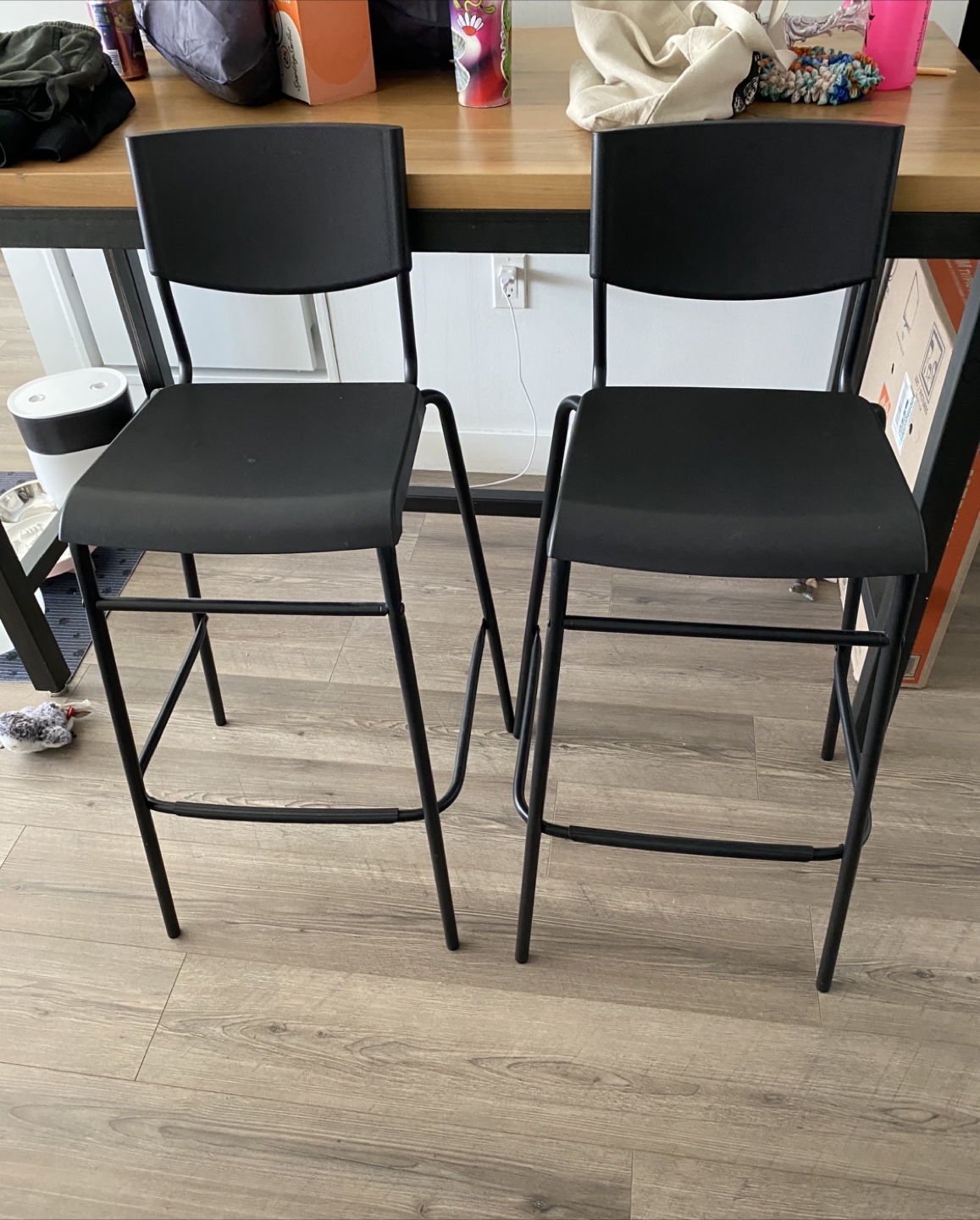 Black Bar Stools - Set of 2