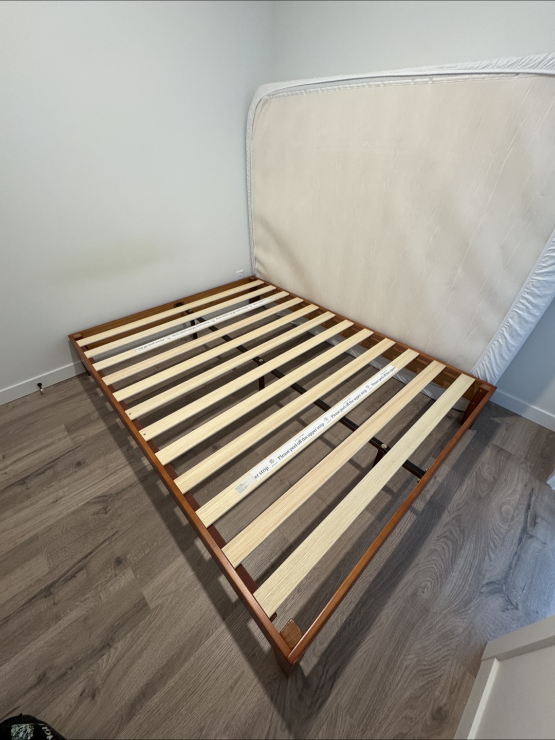 Queen Wood Bed Frame (optional free mattress) - photo 2