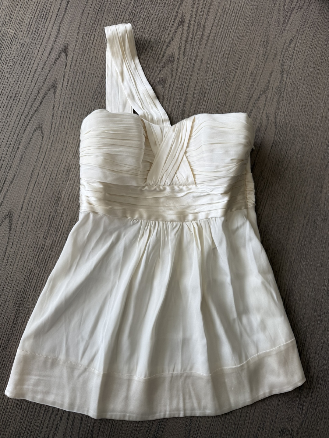 Bebe Ivory One Shoulder Bustier Top - XS