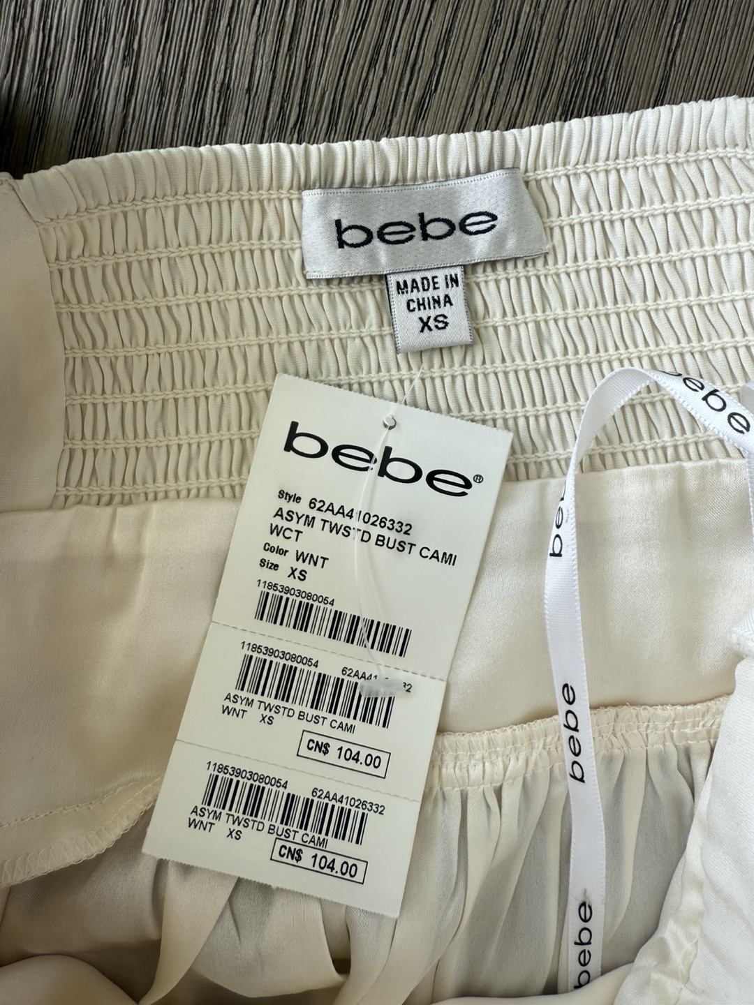 Bebe Ivory One Shoulder Bustier Top - XS - photo 4
