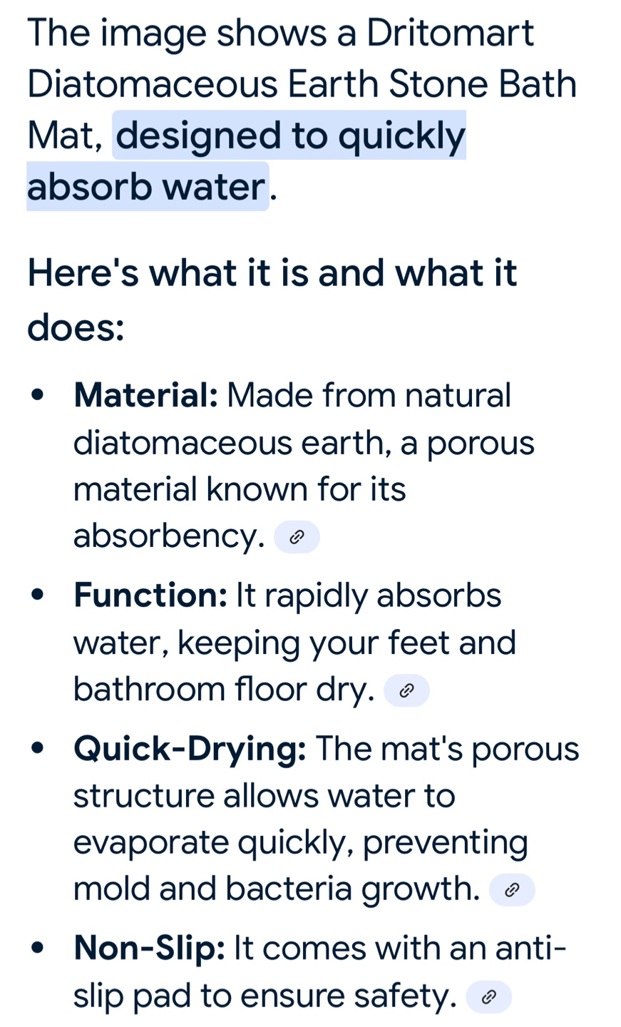 Dritomart Diatomaceous Earth Stone Bath Mat - photo 4