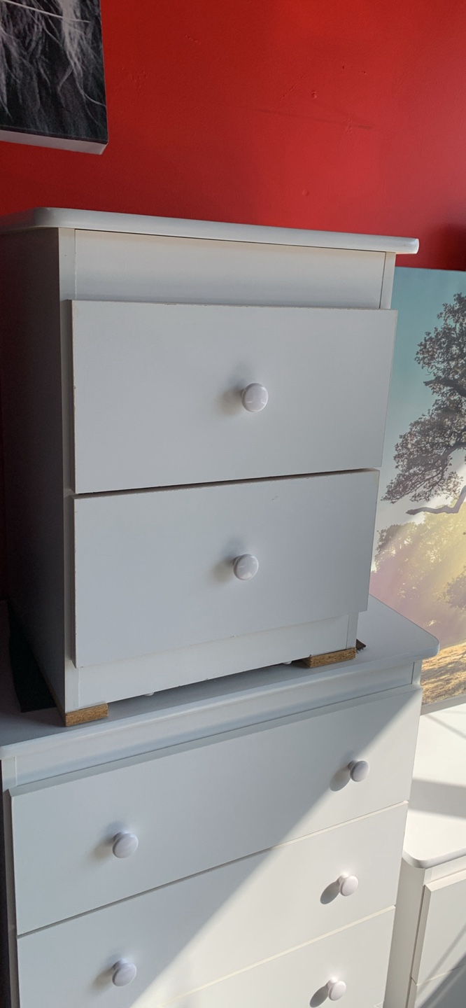 White Two-Drawer Nightstand