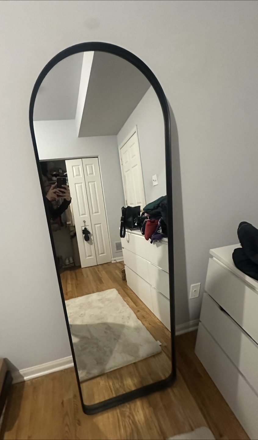 Black Arch Floor Mirror - photo 2