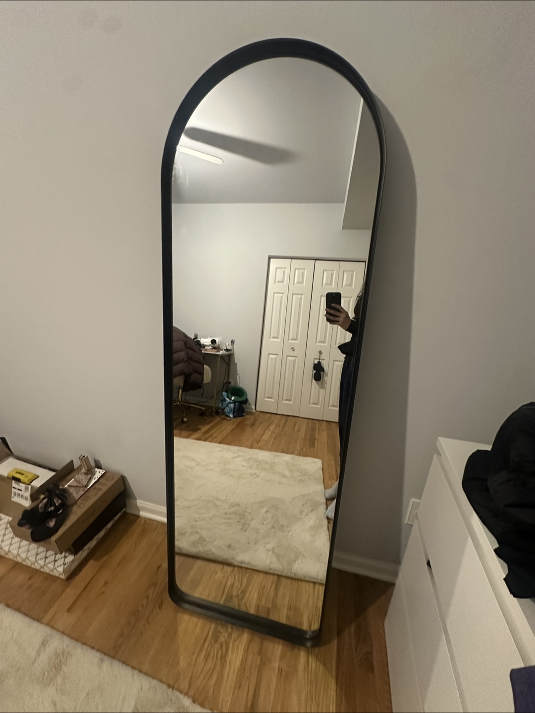 Black Arch Floor Mirror