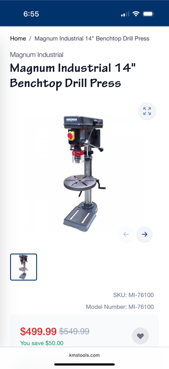 Magnum Industrial 14" Benchtop Drill Press