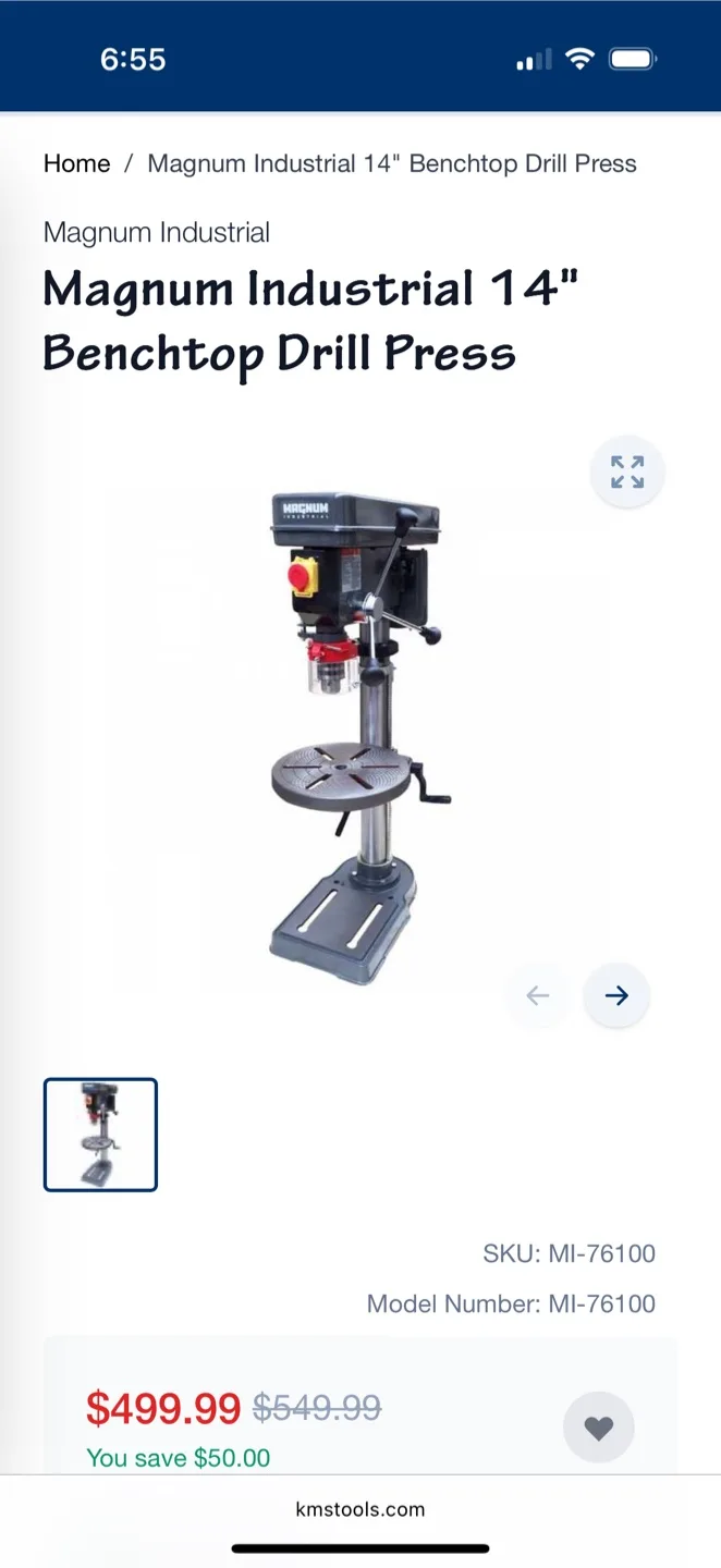 Magnum Industrial 14" Benchtop Drill Press thumbnail