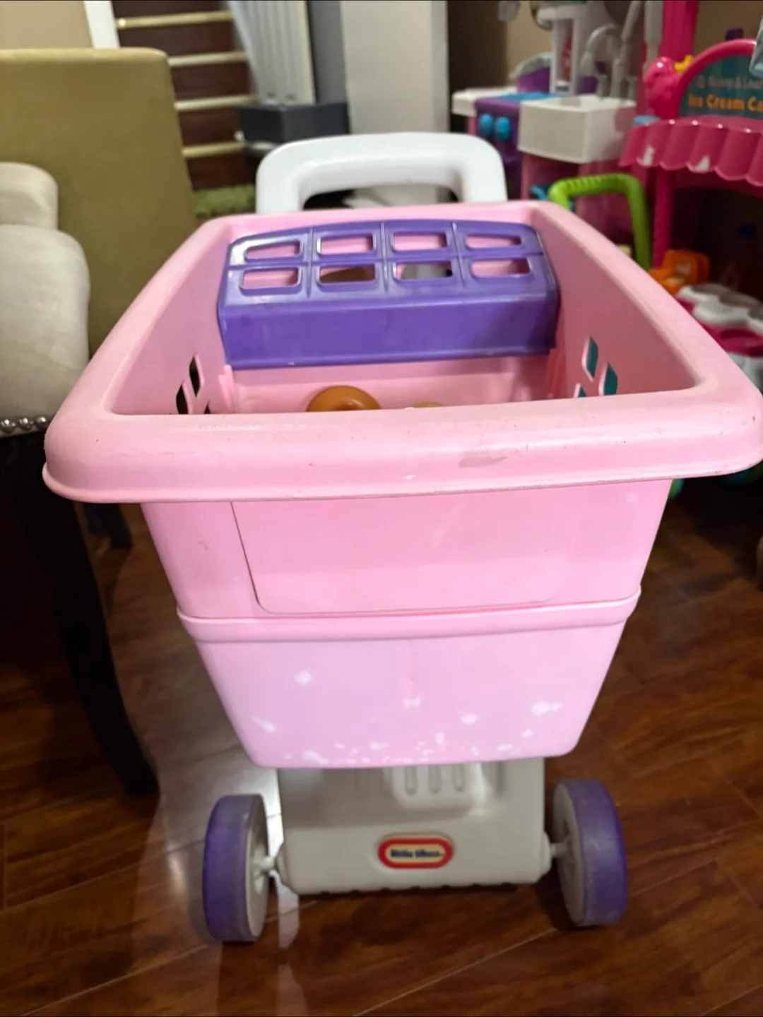 Pink Shopping Cart Toy with Food image indicator(2)
