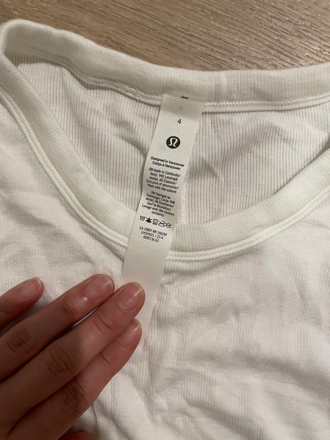 (New) Lululemon Long Sleeve Ribbed Top - White thumbnail