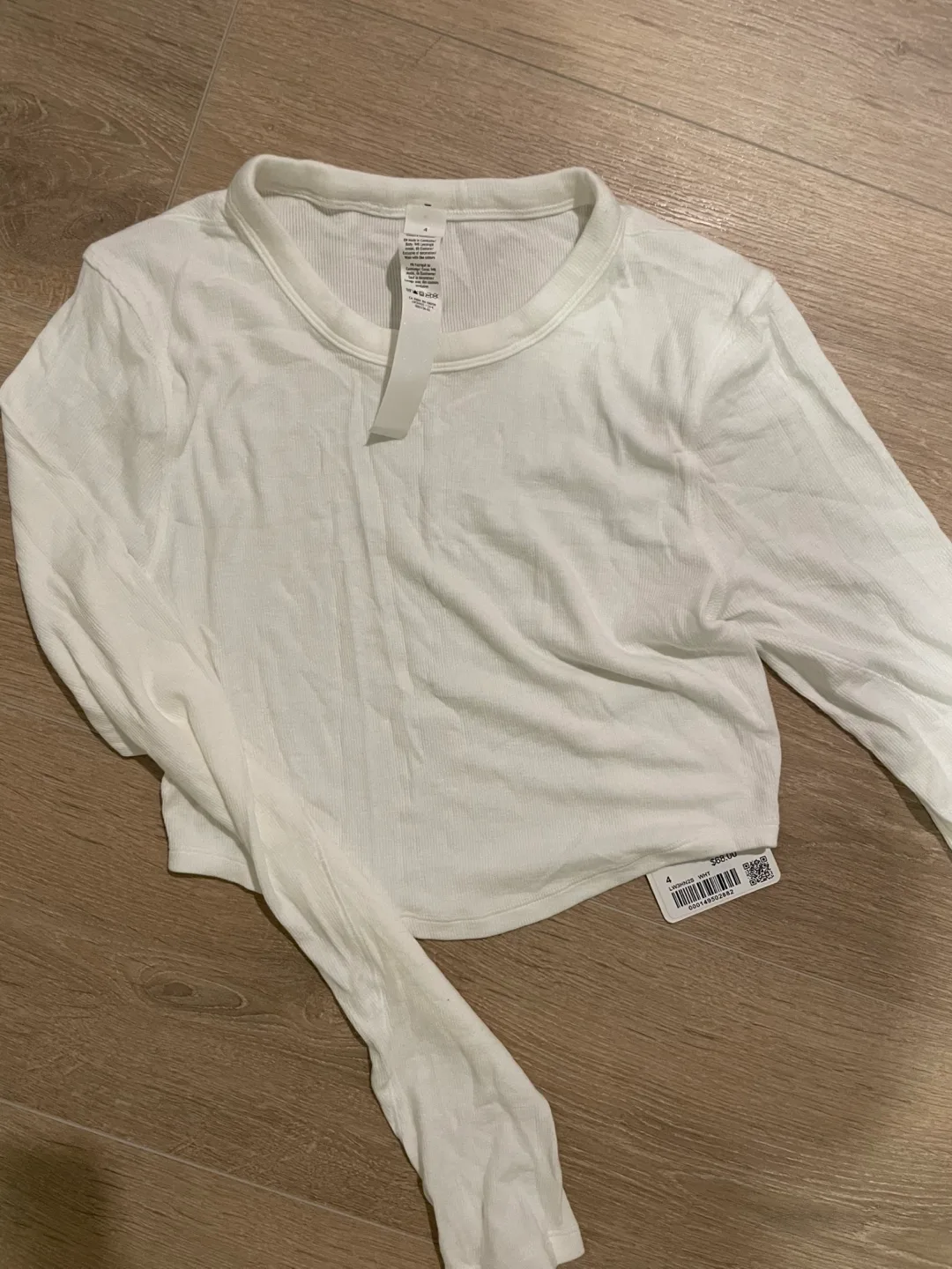 (New) Lululemon Long Sleeve Ribbed Top - White image indicator(3)