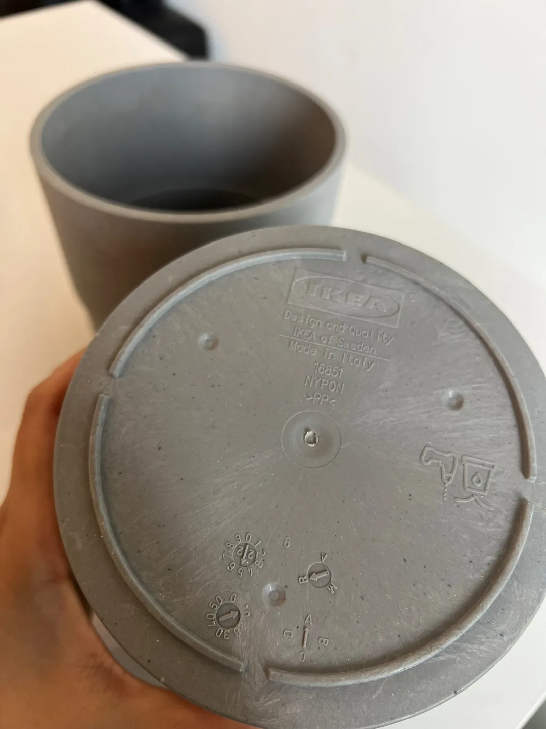 IKEA NYPON Plant pot, indoor/outdoor gray, 9 cm (3 ½ ") image indicator(4)