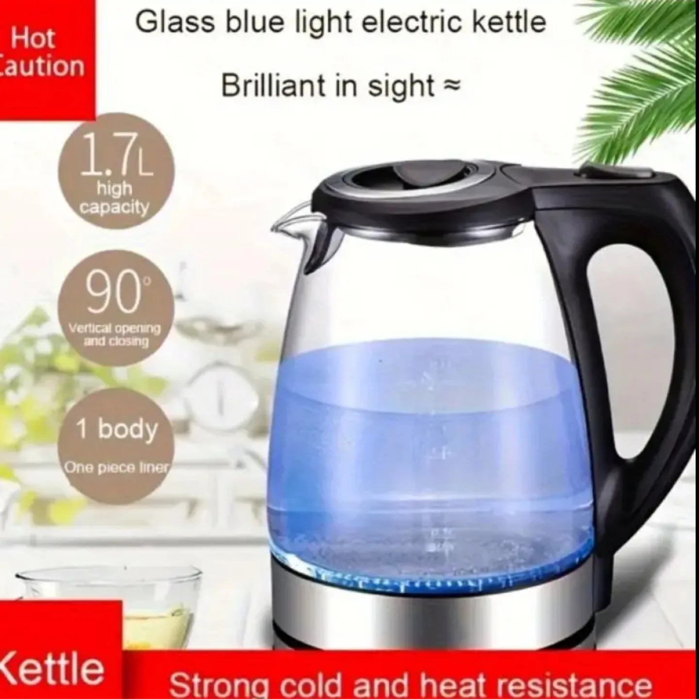Glass eletric kettle with blue light ��🥕 thumbnail