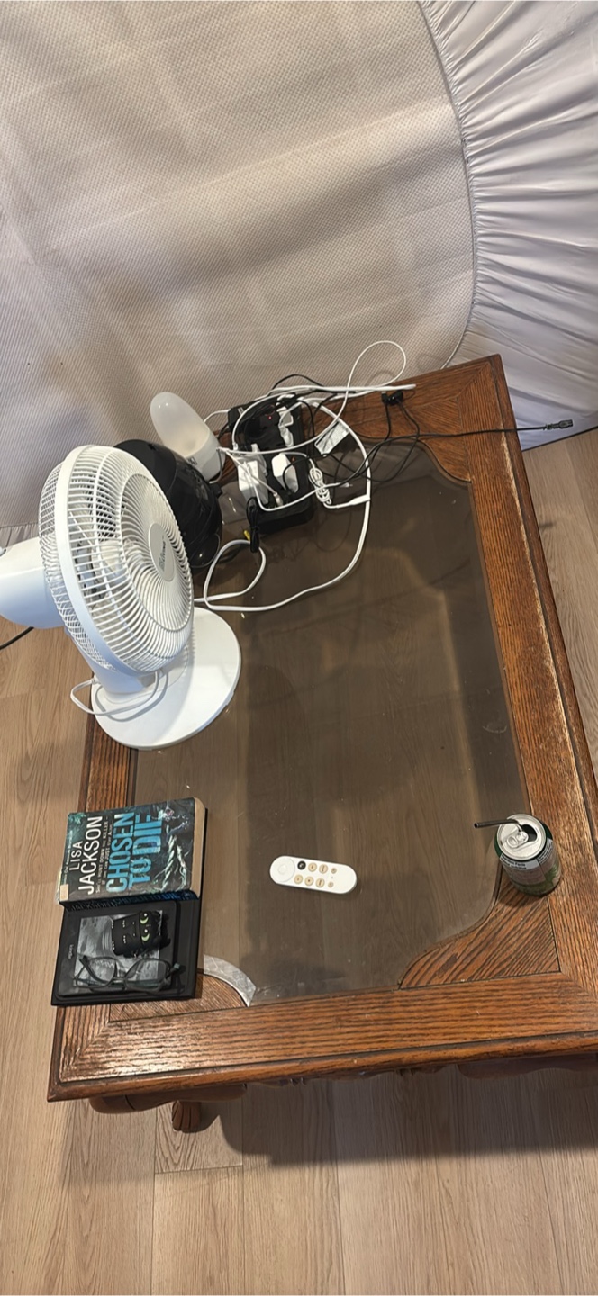 Wooden Coffee Table with Glass Top - photo 2