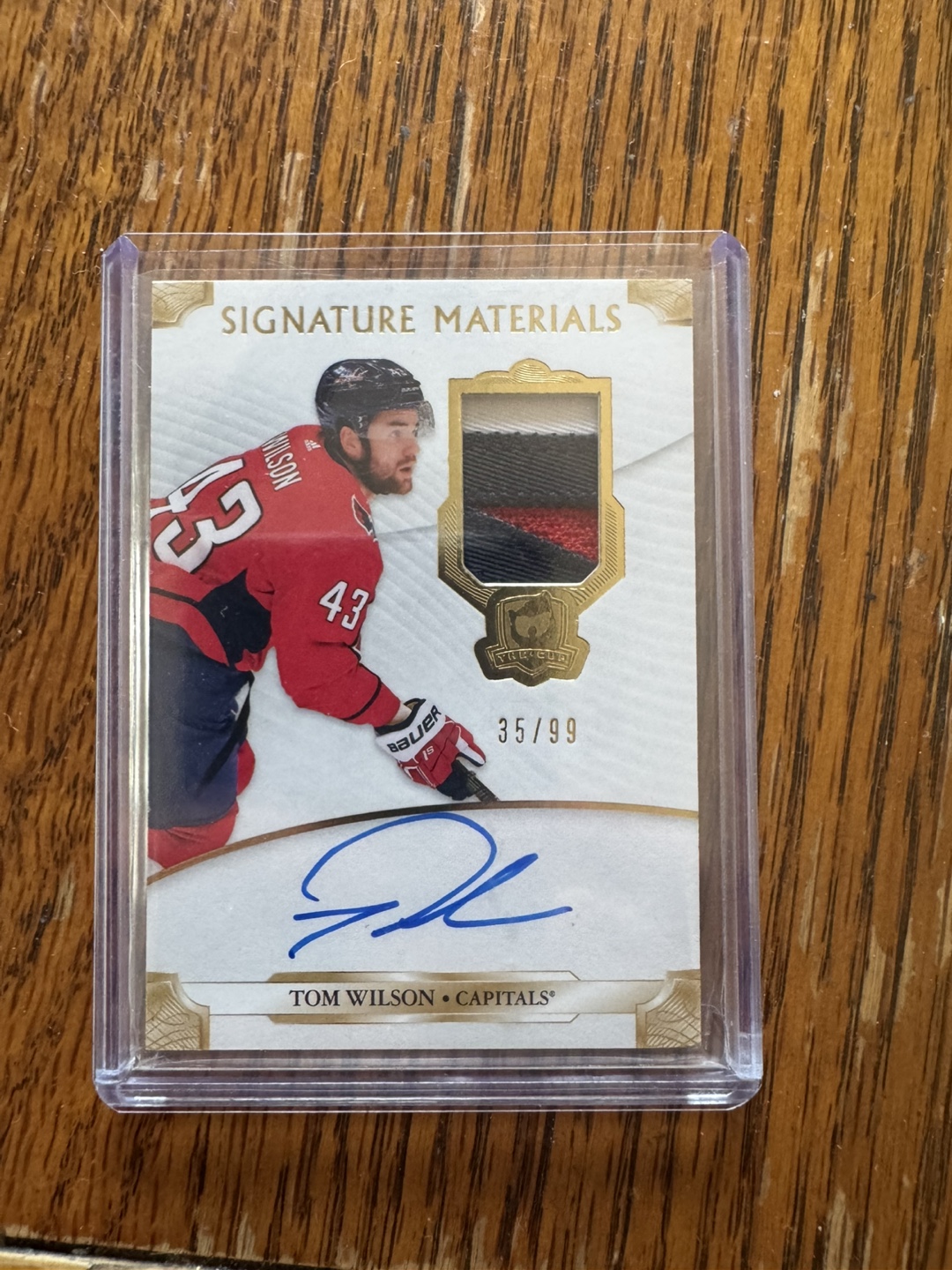 Tom Wilson Signature Materials Hockey Card