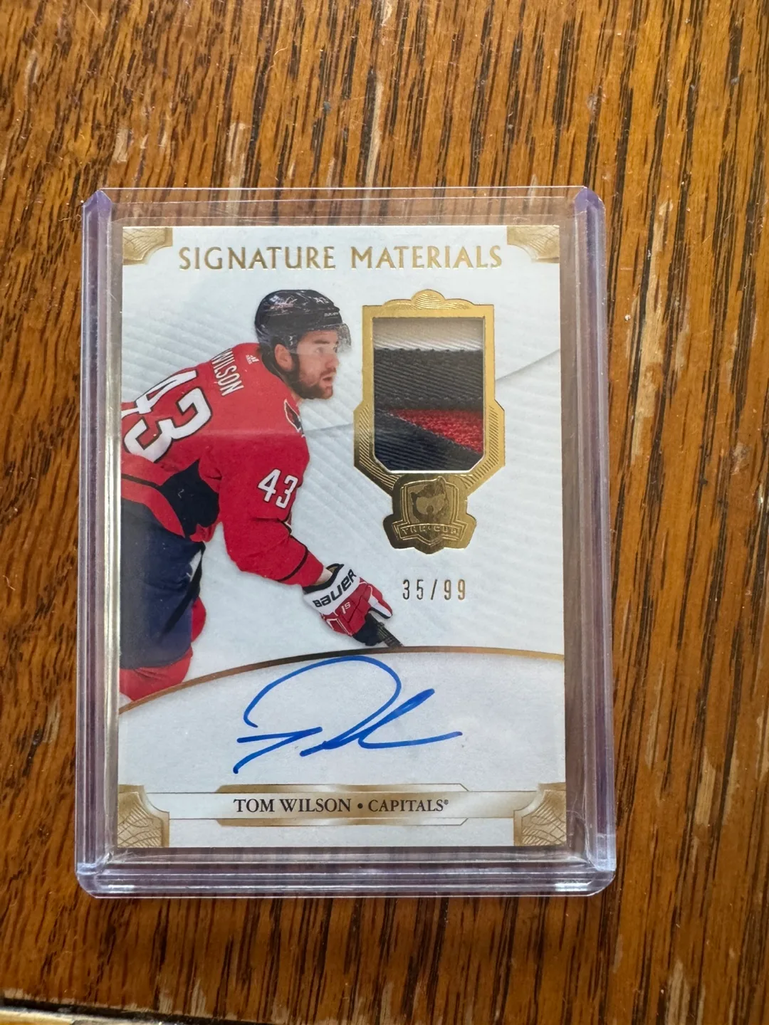 Tom Wilson Signature Materials Hockey Card thumbnail