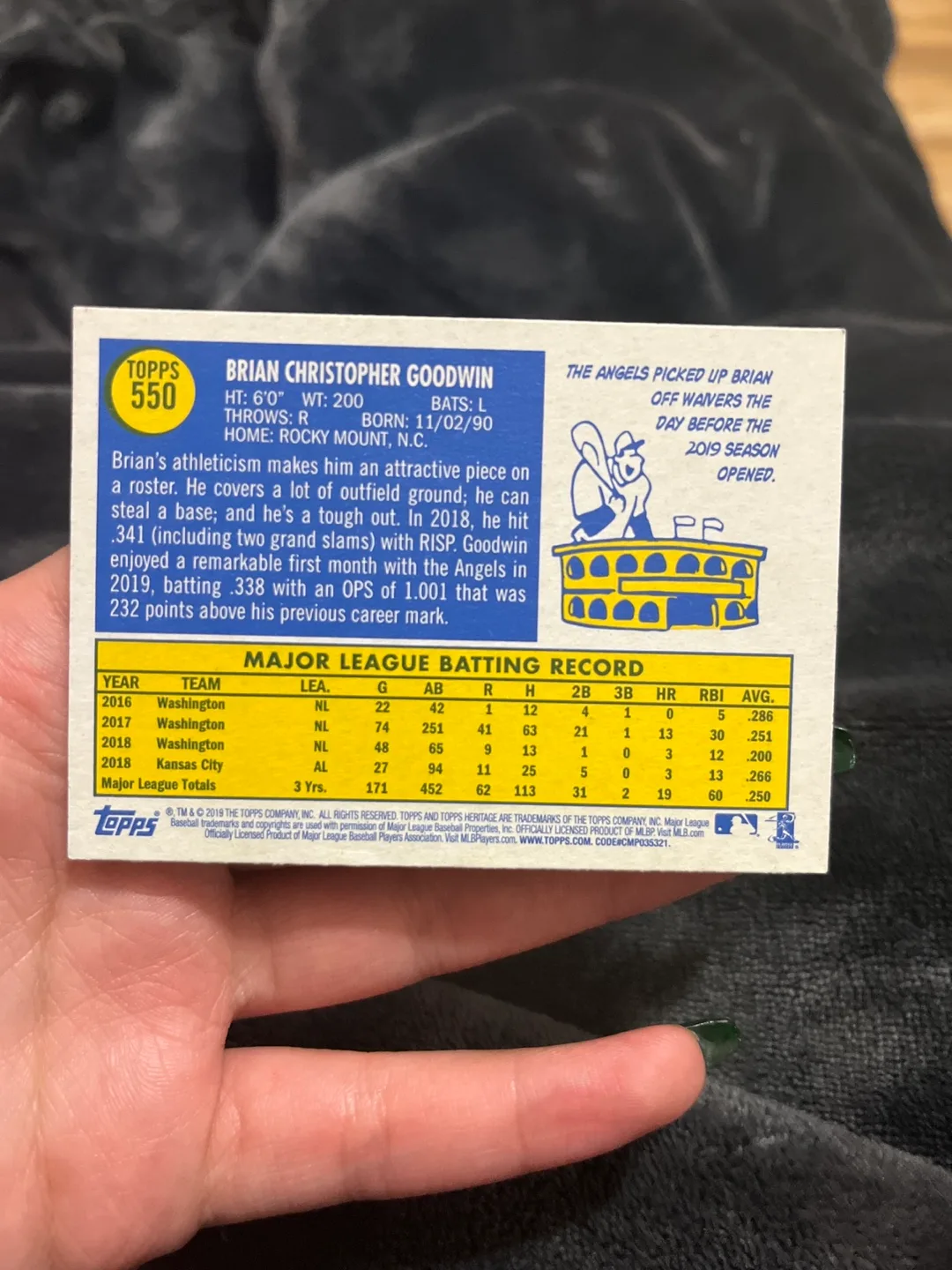 Brian Goodwin Baseball Card image indicator(2)