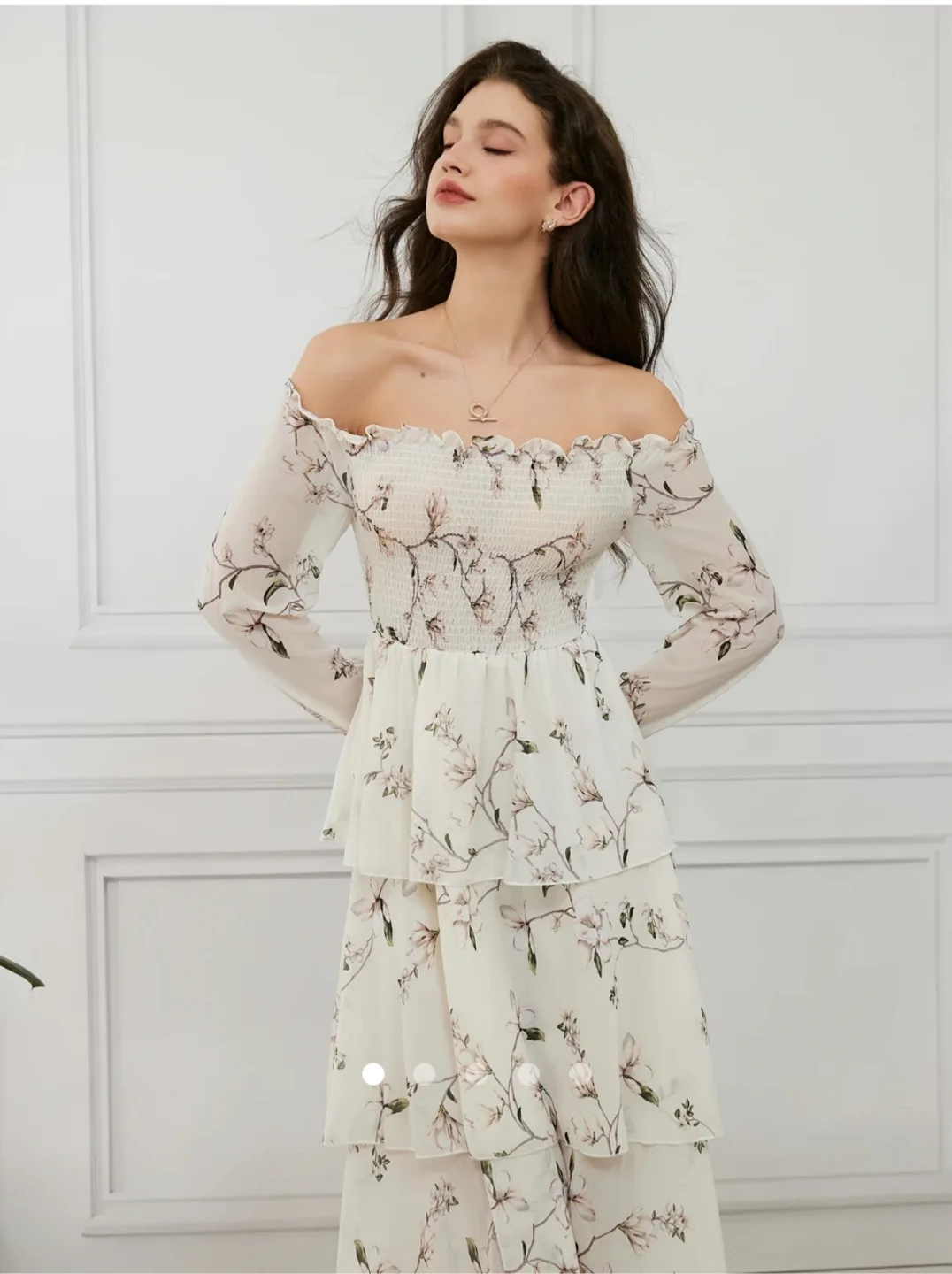 White floral dress thumbnail