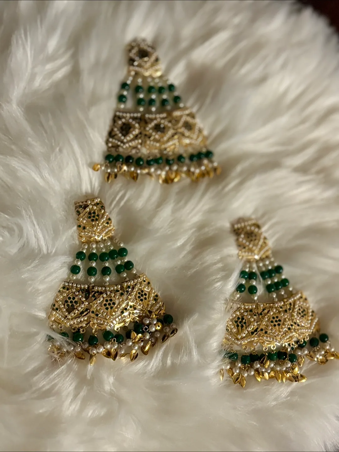 Beautiful gold earrings thumbnail