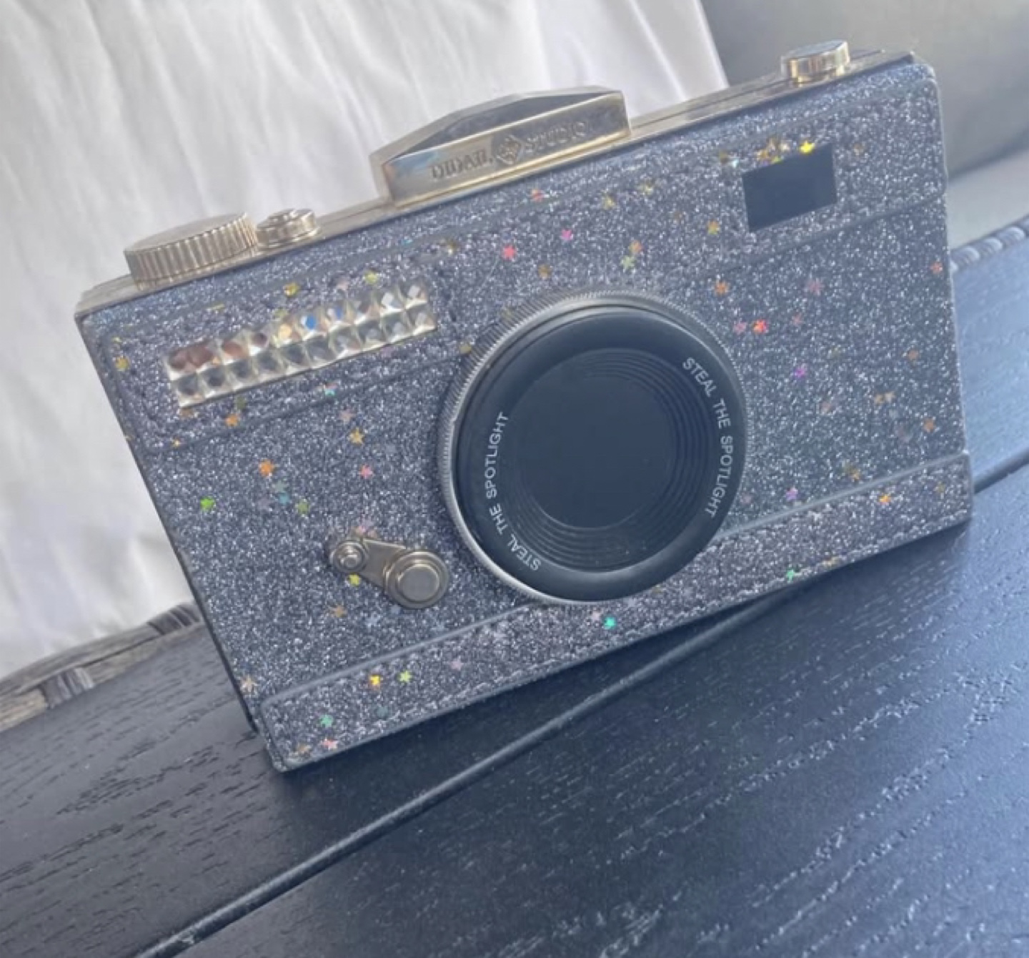 Sparkly Camera Clutch Purse