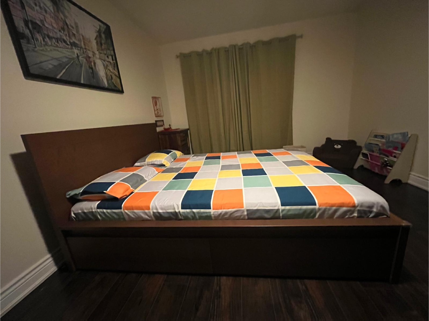 IKEA Malm queen Bed with mattress & 4 storage drawers - brown - photo 3