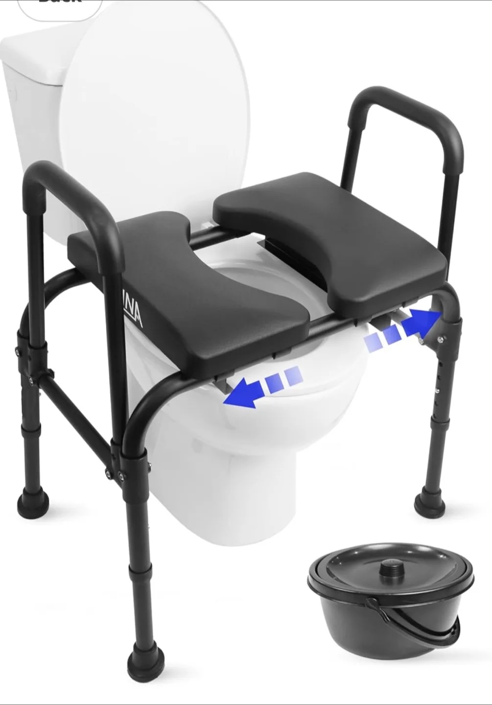 New KMINA - Raised Toilet Seat with Handles Adjustable thumbnail