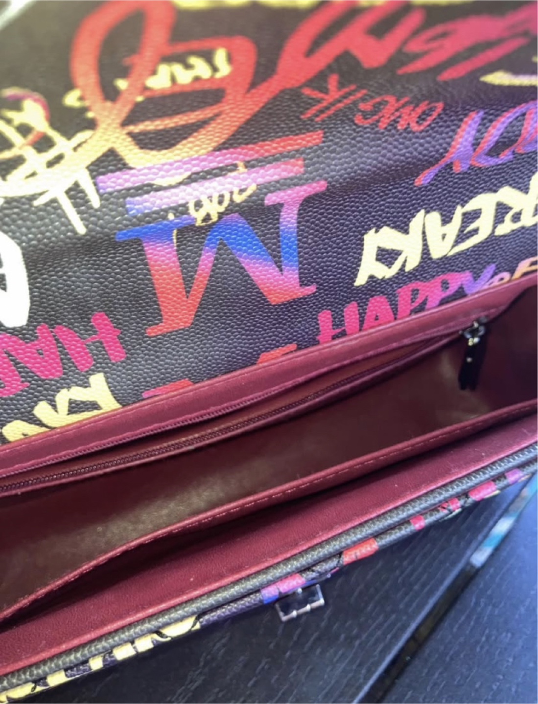 Quilted Graffiti Print Handbag - photo 3