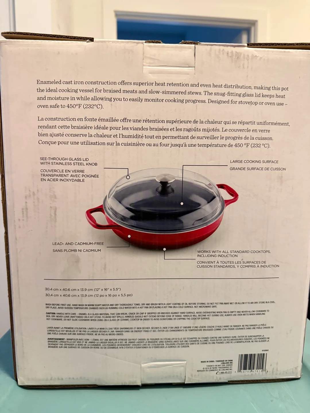 President's Choice Enameled Cast Iron Braiser with Glass Lid image indicator(2)