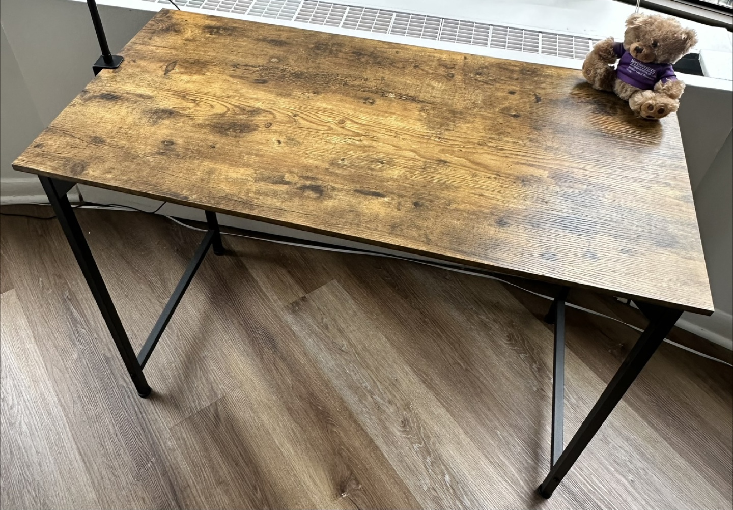 Wooden top desk with black metal legs - photo 2