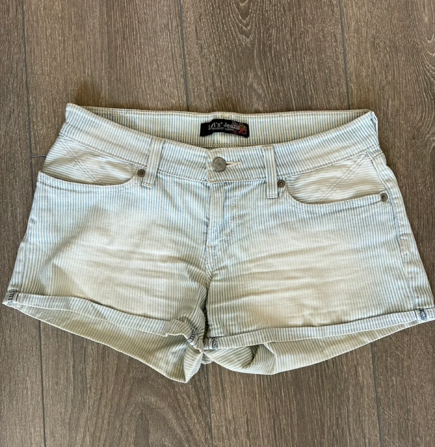 Levi's Striped Denim Shorts thumbnail