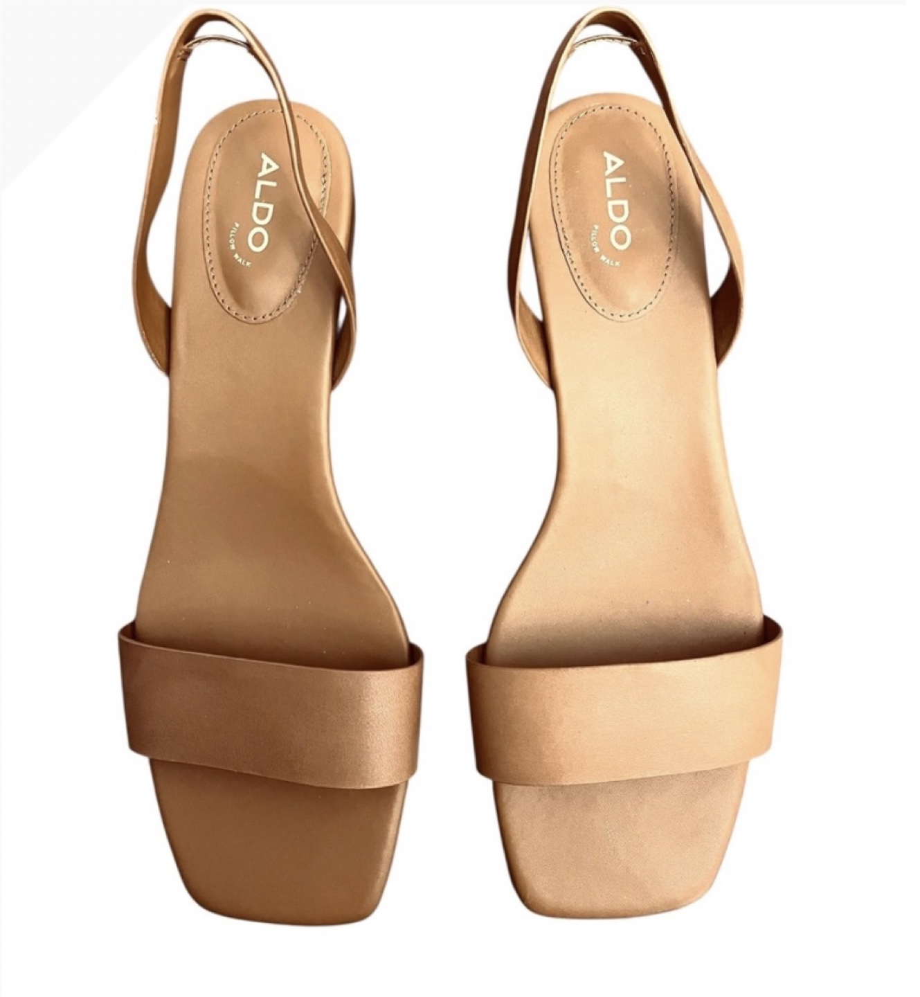 ALDO Pillow Walk Slingback Sandals Block Heel Tan Size 11 - photo 2